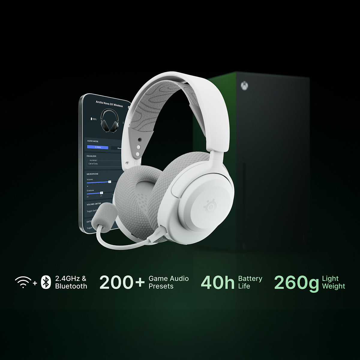 SteelSeries Arctis Nova 3XW Wireless Gaming Headset for Xbox/PC - White