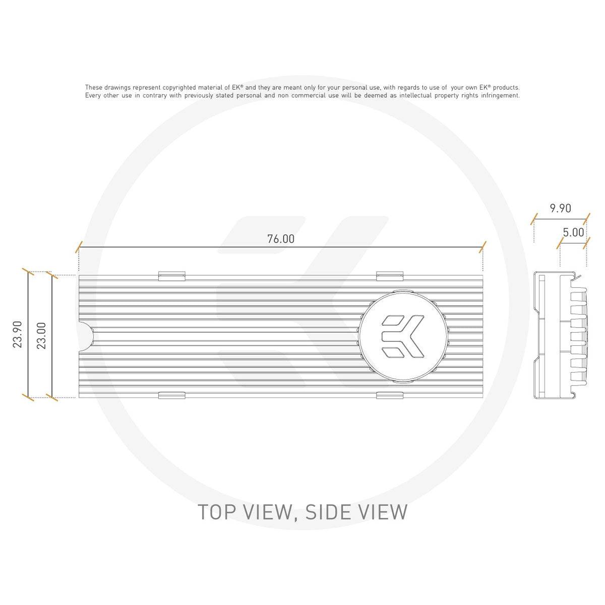 EKWB EK-M.2 NVMe Heatsink - Blue