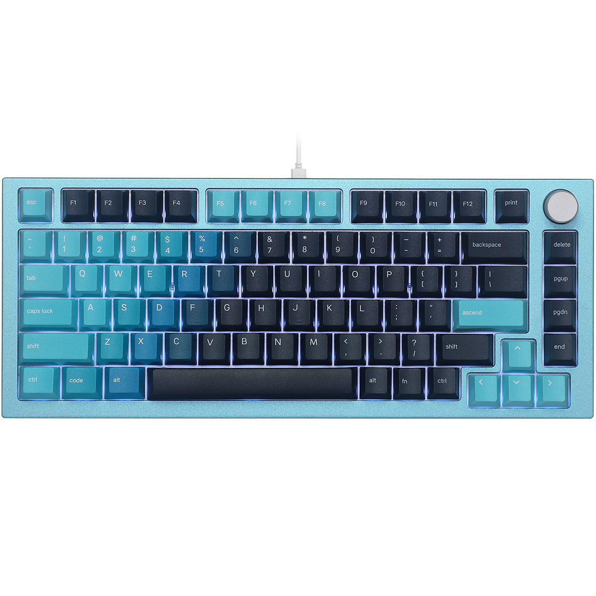 Glorious GMMK Pro 75% Custom Mechanical Keyboard Linear Switch - Cerulean Mist
