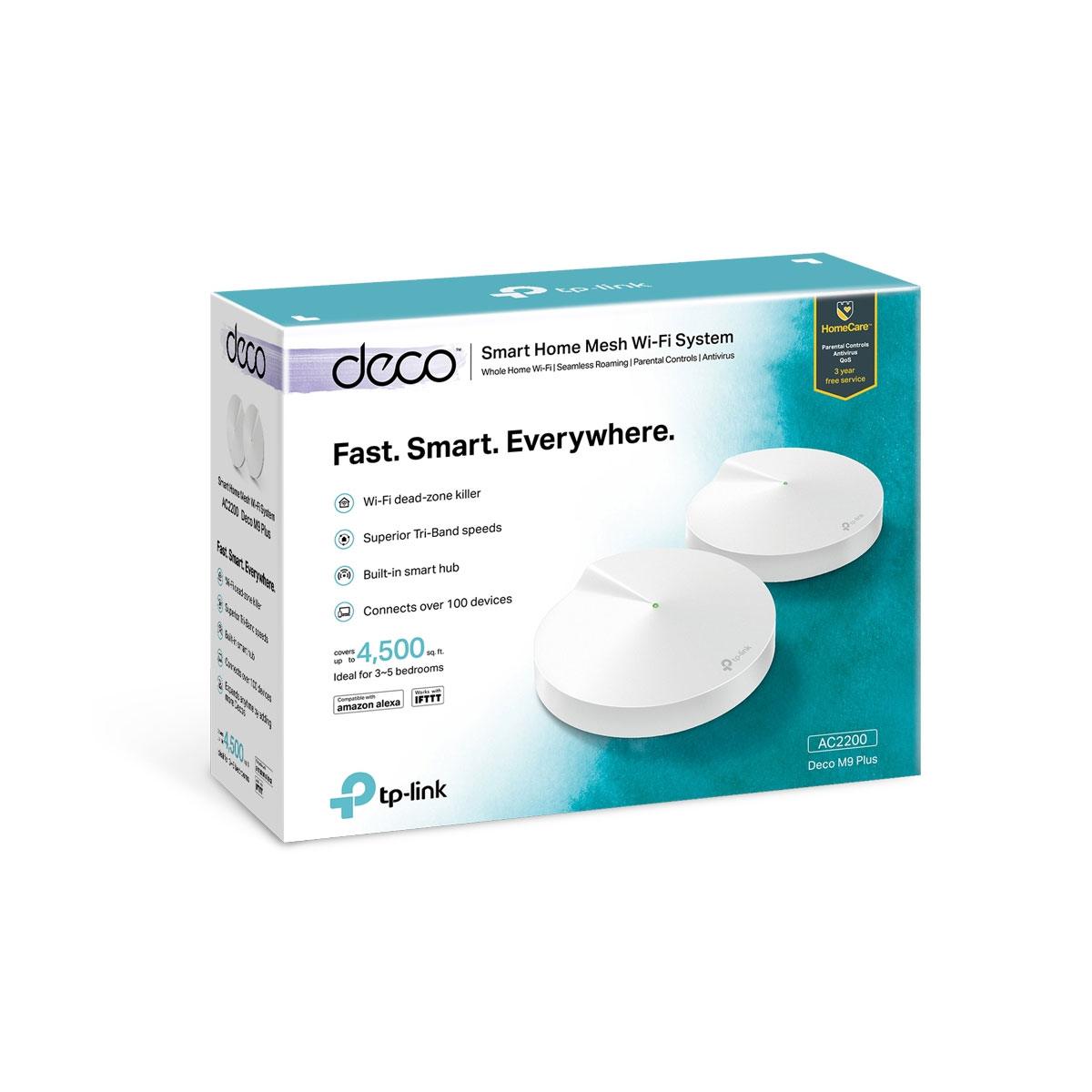 TP-Link Deco M9 Plus AC2200 Whole-Home Mesh Wi-Fi System - 2 Pack