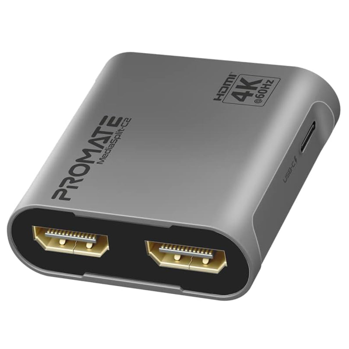 Promate HDMI Splitter With Dual HDMI Ports Up to 4K@60Hz