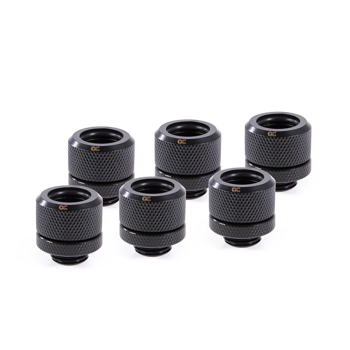 Alphacool Eiszapfen 14mm Hard Tube Compression Fitting Six Pack - Black