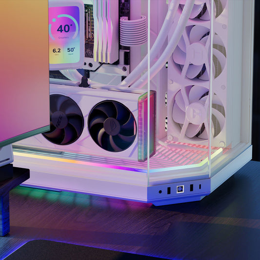 Hyte Noodle LN70 2nd Gen Light Strip + LS10 + NP50 Bundle - White