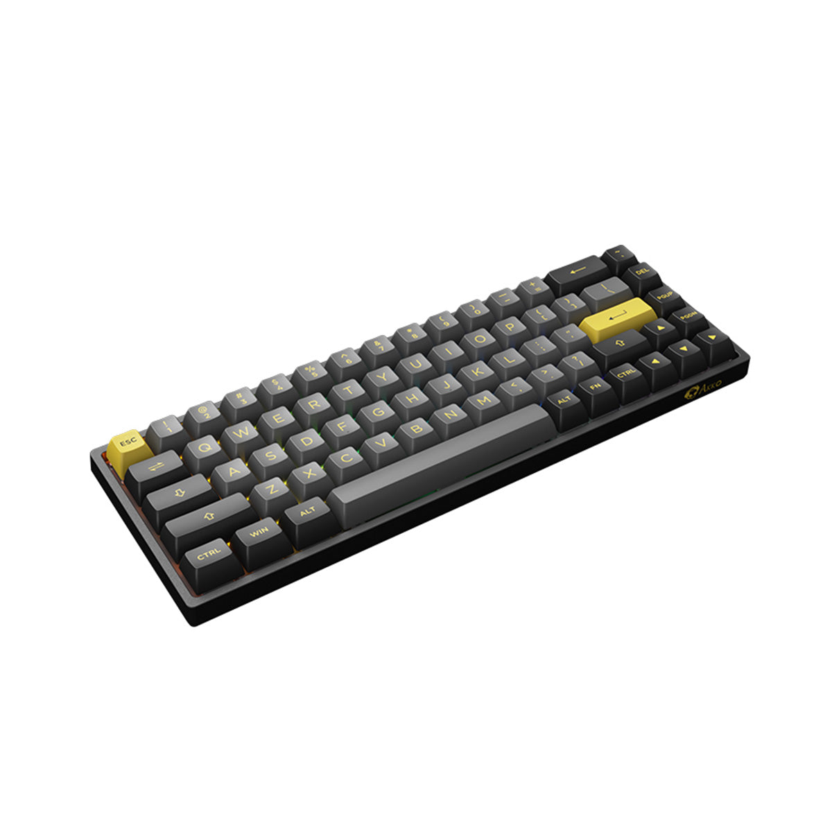 Akko 3068B Plus Black & Gold Hot-Swappable Wireless RGB Keyboard - Jelly Pink Switch