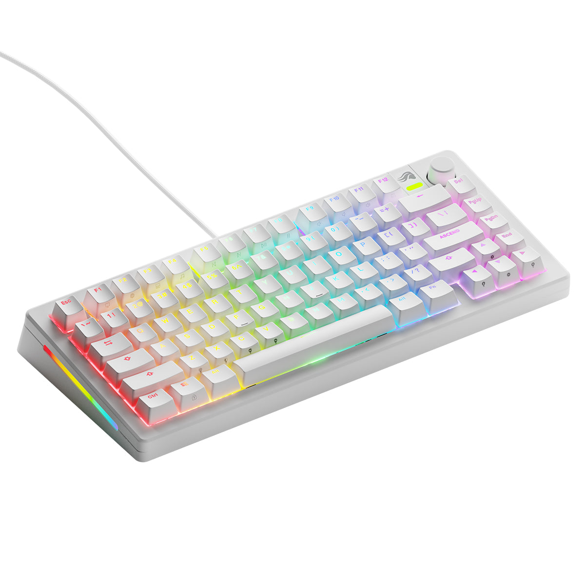 Glorious GMMK 3 75% Wired Mechanical Keyboard Fox Linear Switch - White