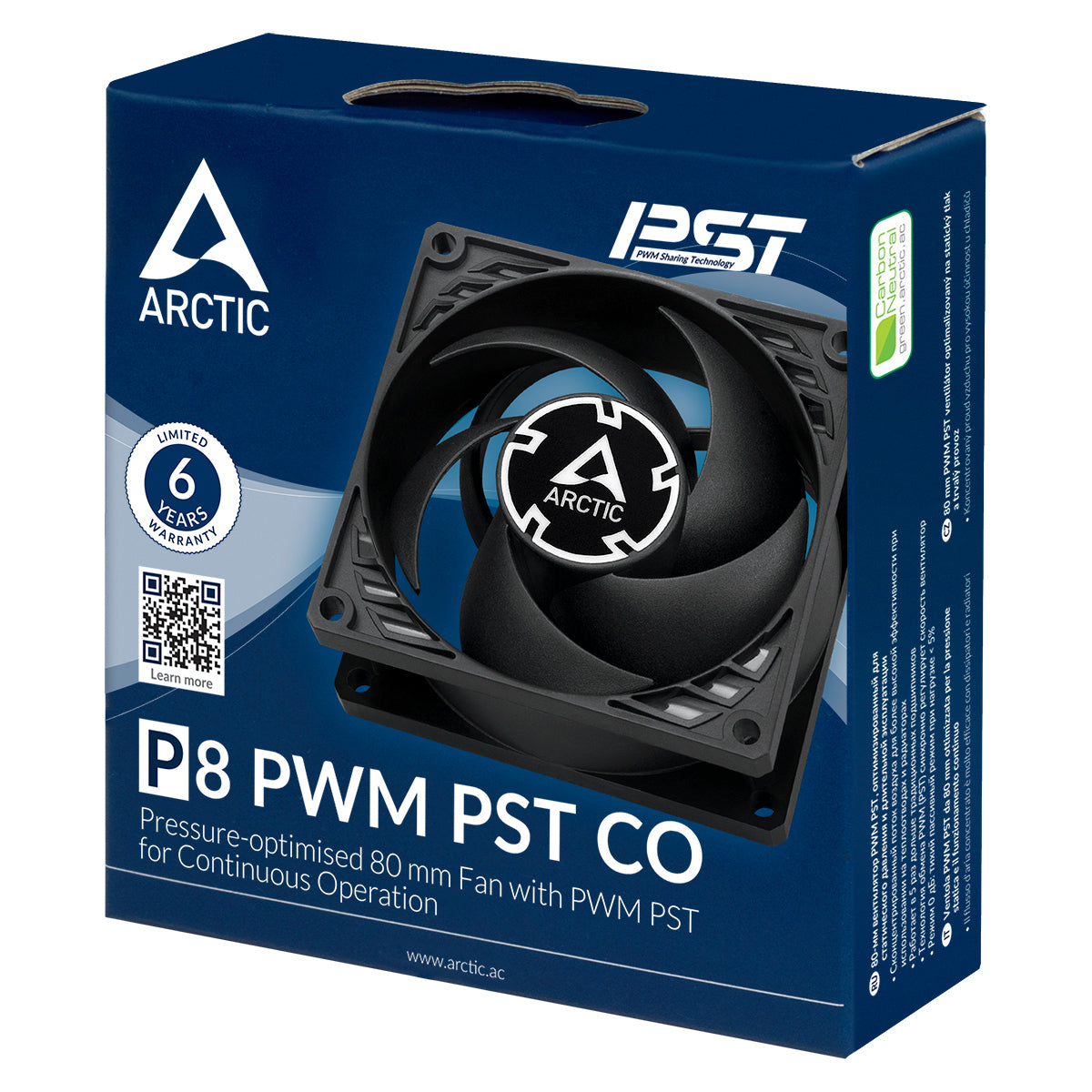 Arctic P8 PWM PST CO 80mm High Performance Fan - Black