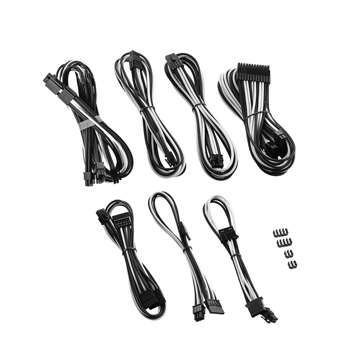 CableMod PRO ModMesh 12VHPWR C-Series RMi  RMx Sleeved Full Cable Kit - Black/White
