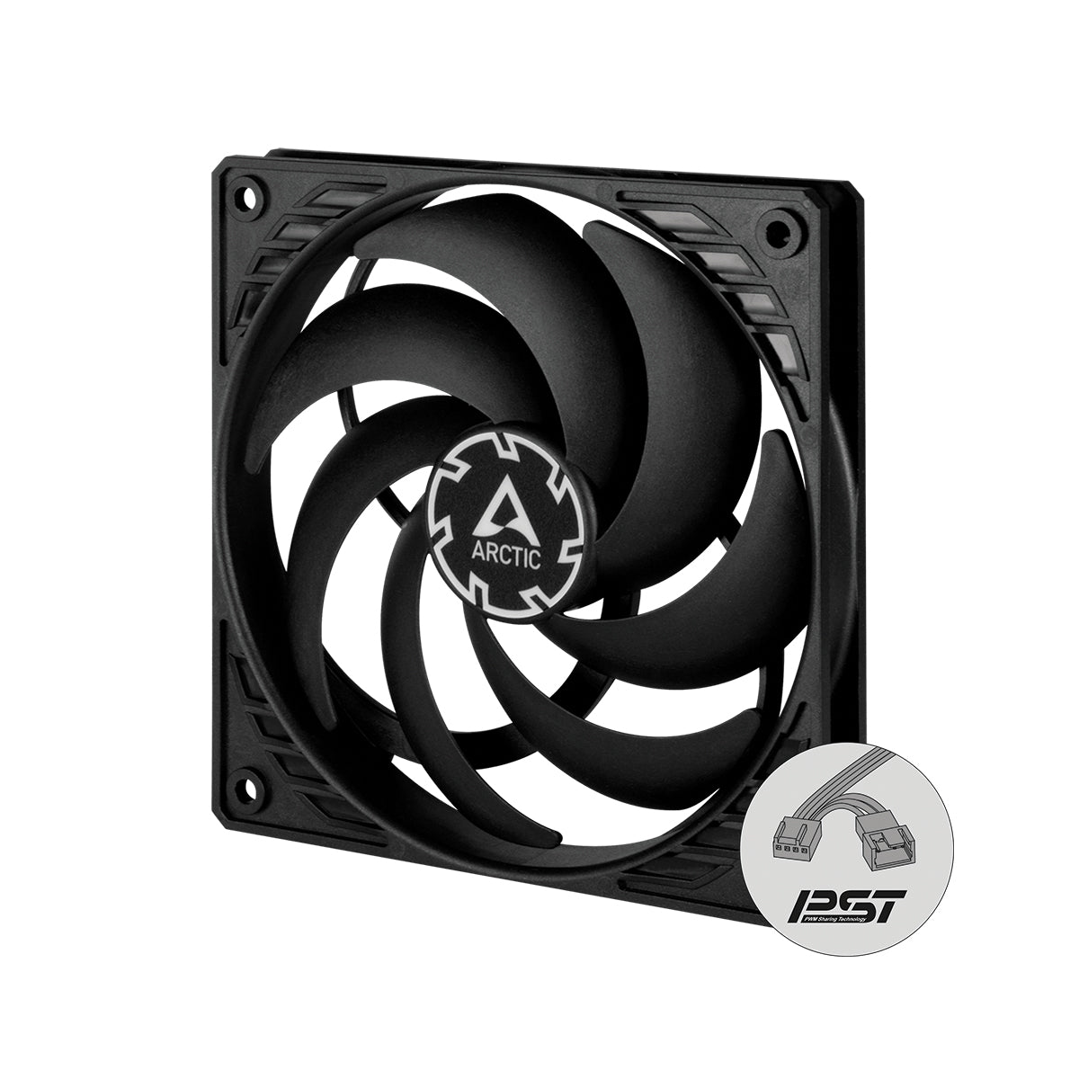 Arctic P12 Slim PWM PST 120mm Low Profile High Performance Fan - Black