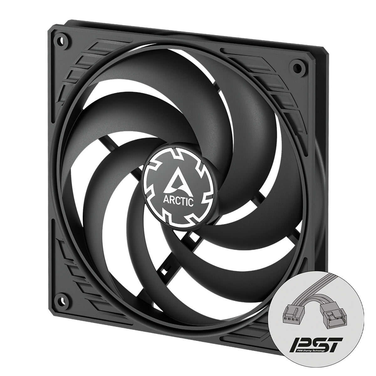 Arctic P14 Slim PWM PST 140mm Low Profile High Performance Fan - Black