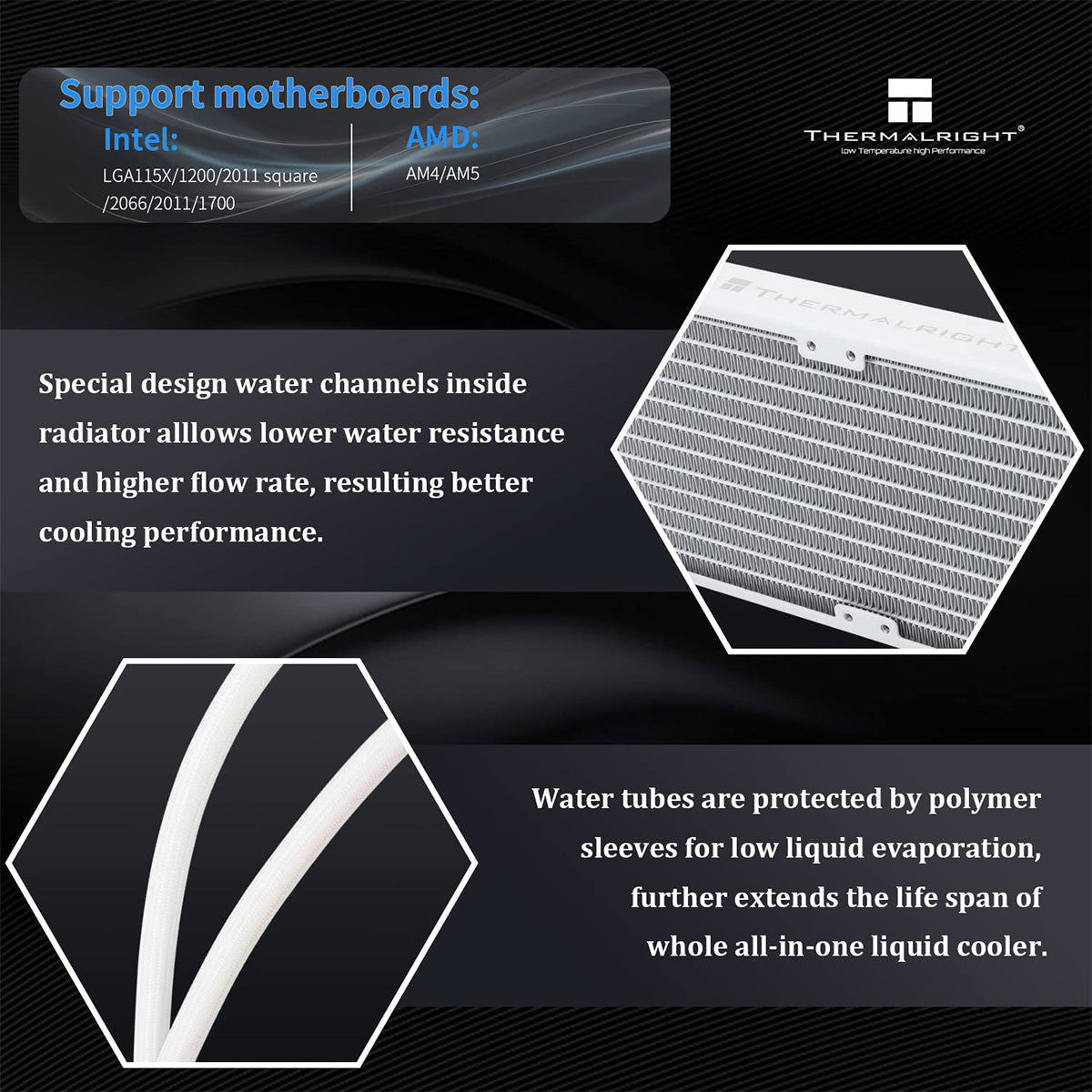 Thermalright Frozen Prism 360 White ARGB 360mm AIO Liquid CPU Cooler