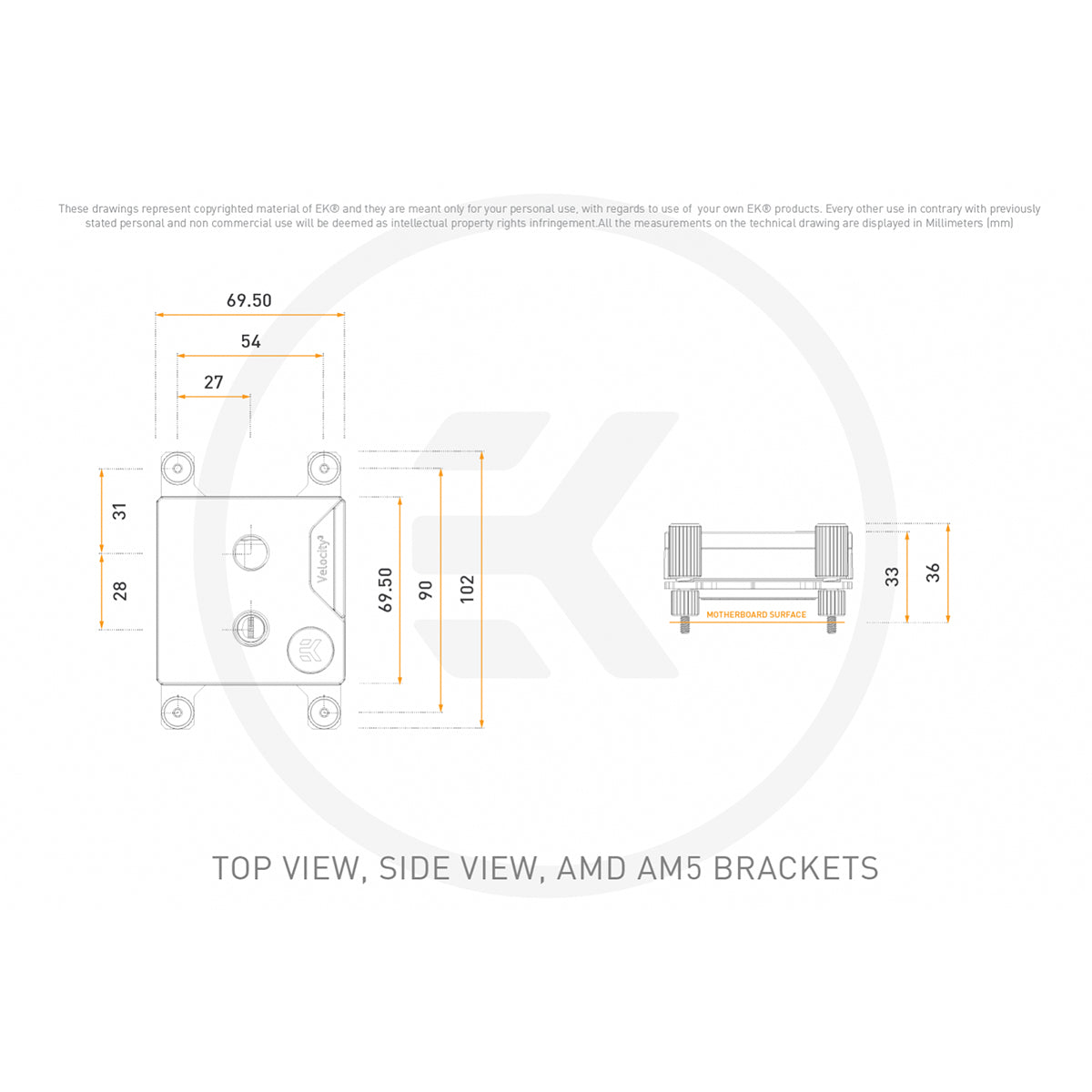 EKWB EK-Quantum Velocity³ CPU Block 1700/1851/AM5 - White