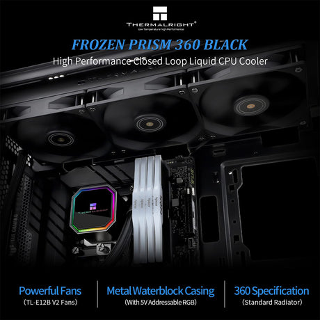 Thermalright Frozen Prism 360 Black ARGB 360mm AIO Liquid CPU Cooler
