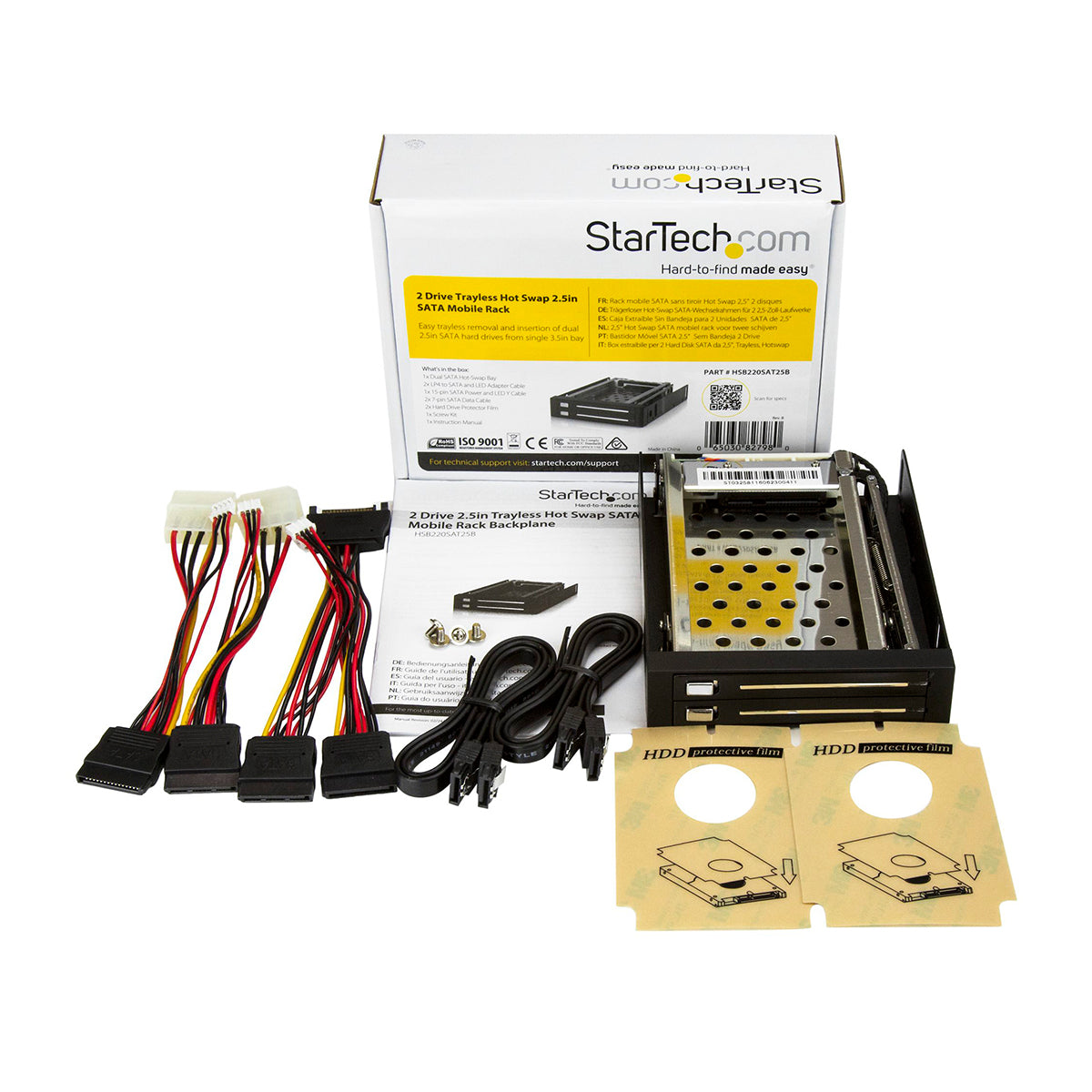 StarTech 2 Drive 2.5in Trayless Hot Swap SATA Mobile Rack Backplane