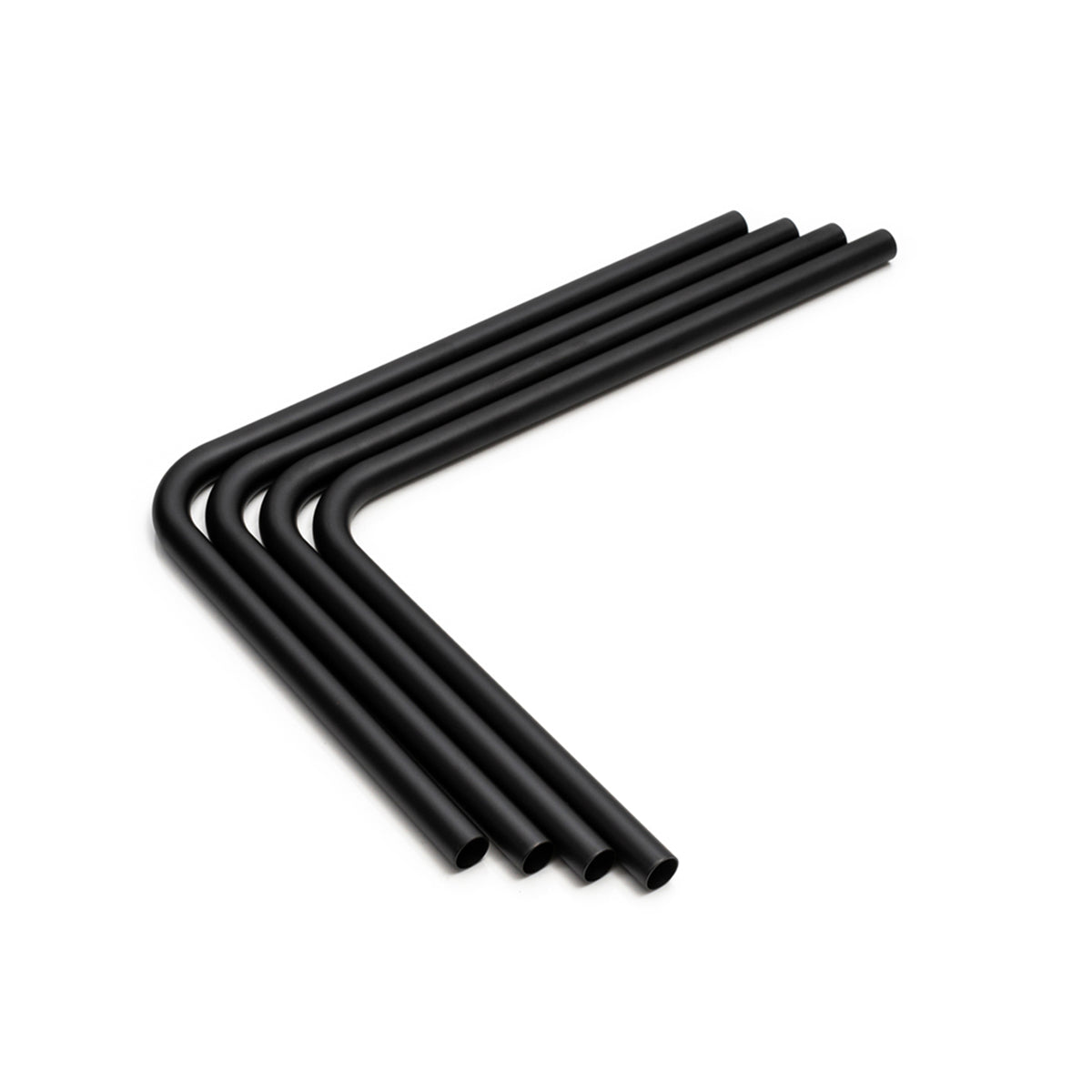 Bitspower Pre-bent 90-Degree Brass Hard Tubing 14mm OD Carbon Black - Length 220x300mm