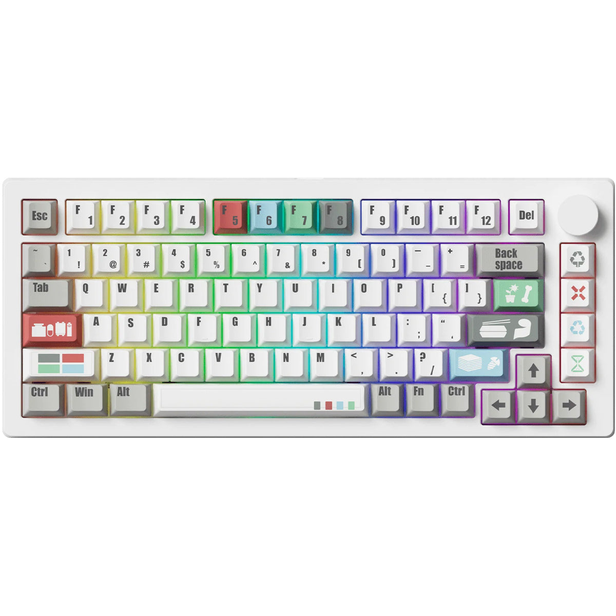 Akko Monsgeek M1 V5 VIA 75% Wireless Aluminium Mechanical Keyboard Waste Sorting - Botany Switch