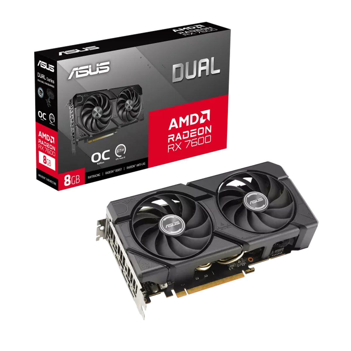 ASUS Radeon RX 7600 Dual EVO OC 8GB Graphics Card