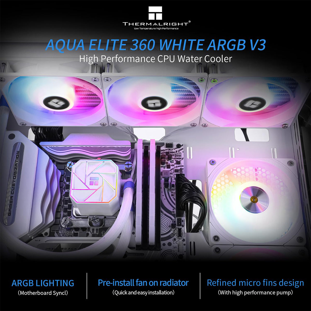Thermalright Aqua Elite 360 White ARGB V3 360mm AIO Liquid CPU Cooler