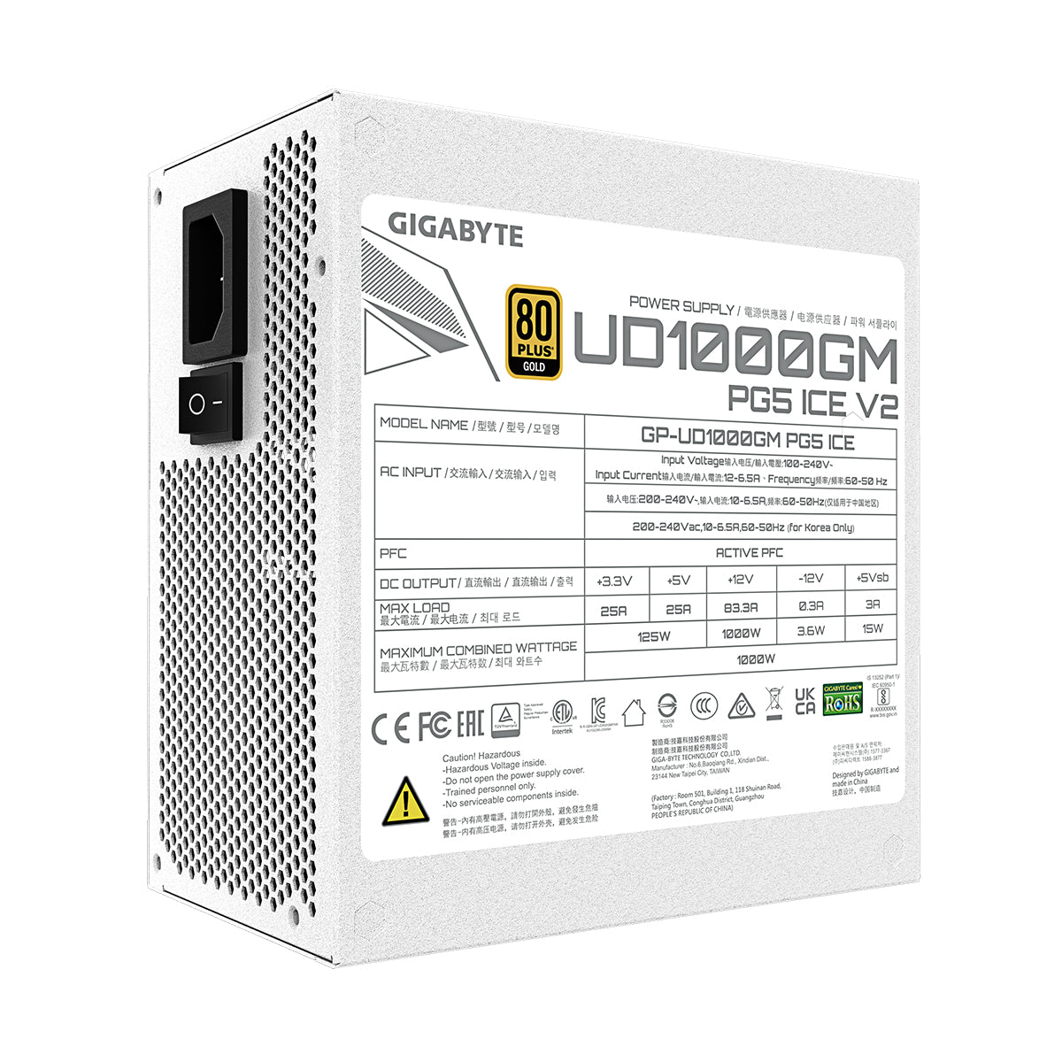 Gigabyte UD1000GM ICE 1000W 80Plus Gold Fully Modular Power Supply