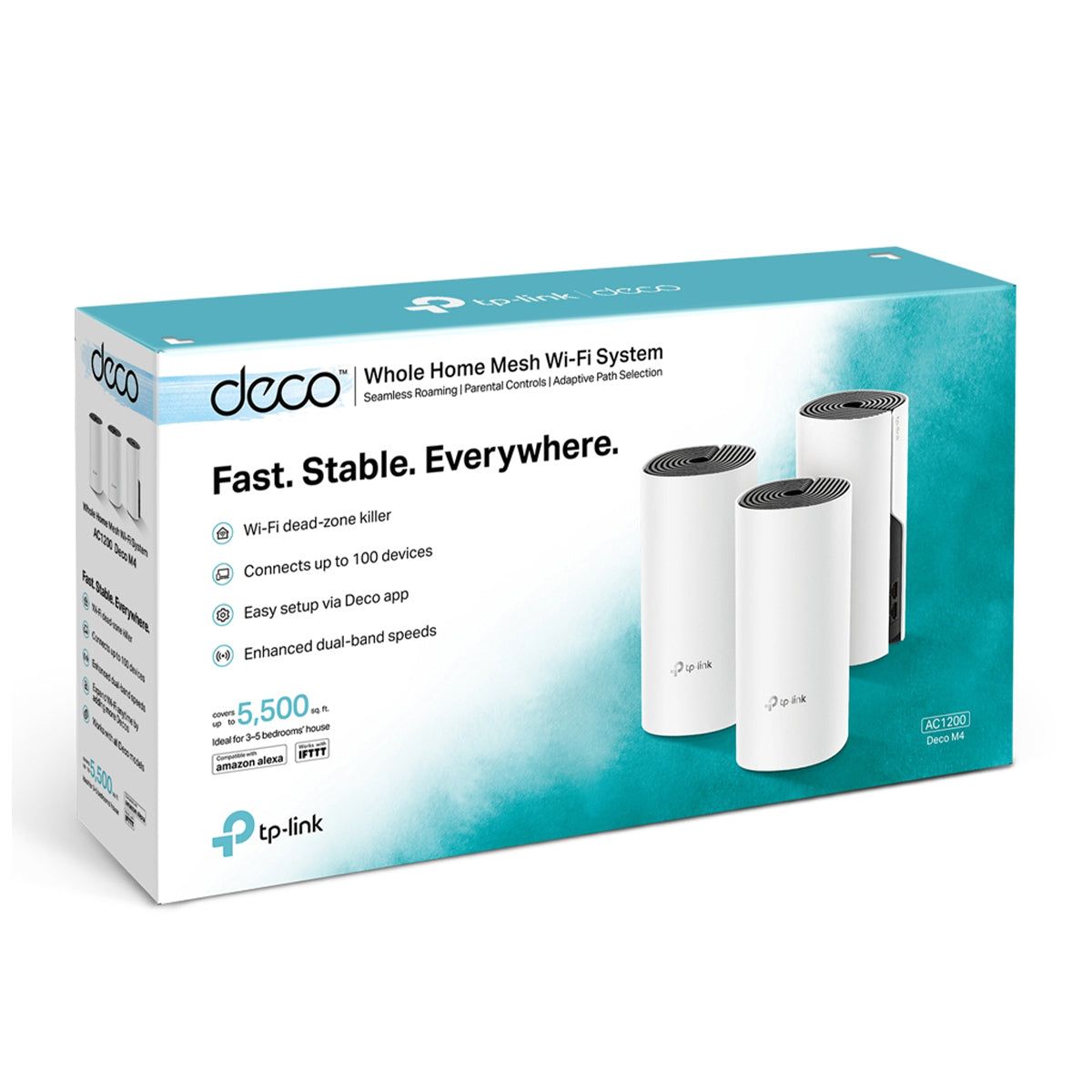 TP-Link Deco M4 AC1200 Whole-Home Mesh Wi-Fi System - 3 Pack
