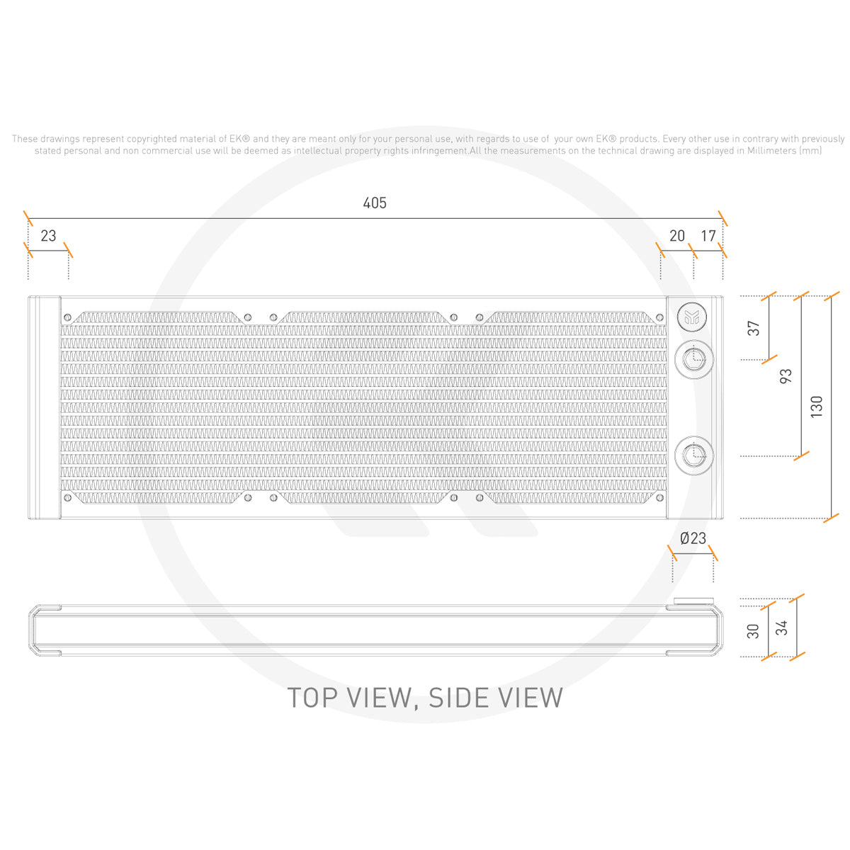 EKWB EK-Quantum Surface S360 Slim 360mm Radiator - Black Edition