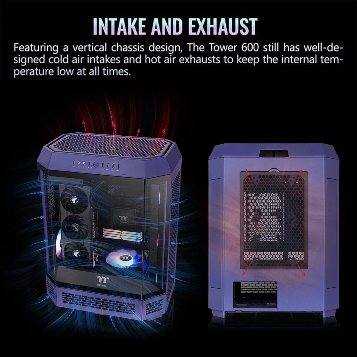 Thermaltake The Tower 600 Tempered Glass Mid Tower Case Future Dusk Edition