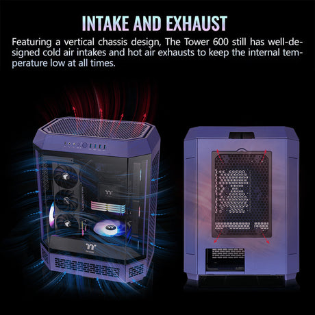 Thermaltake The Tower 600 Tempered Glass Mid Tower Case Future Dusk Edition