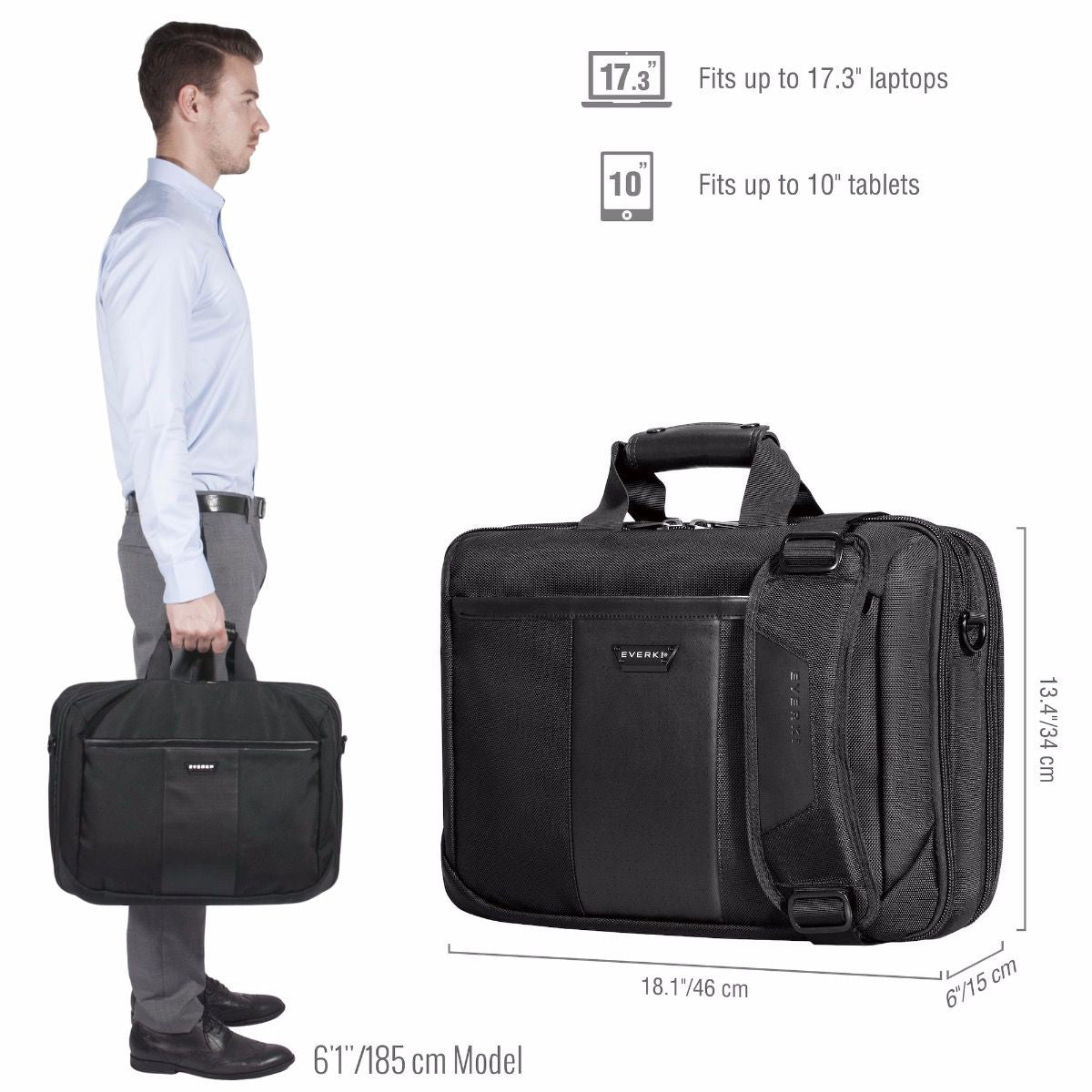 Everki Versa Premium Briefcase Laptop Bag - Up to 17.3''