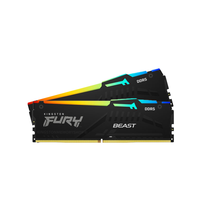 Kingston FURY Beast RGB 16GB (2x8GB) DDR5-5200 CL36 Memory AMD EXPO (KF552C36BBEAK2-16)