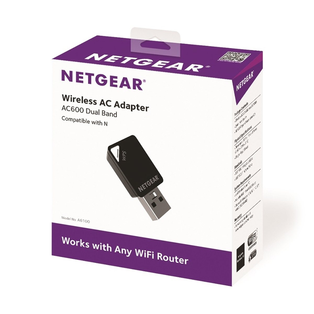 Netgear A6100 Dual Band Wireless AC600 Adapter