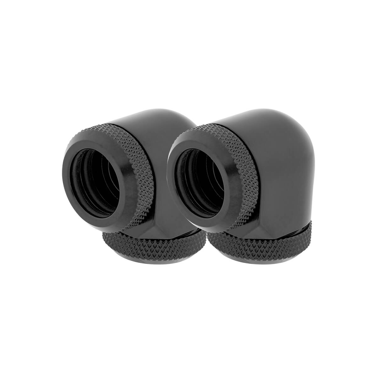 Corsair Hydro X Series XF Hardline 14mm 90° Angled Compression Twin Pack - Black