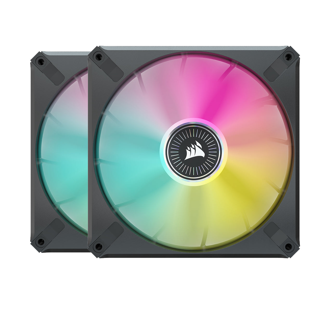 Corsair ML140 RGB ELITE 140mm Magnetic Levitation RGB Fan with AirGuide - Dual Pack with Lighting Node CORE