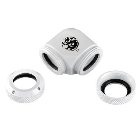 Bitspower 90-Degree Dual Multi-Link Fitting For OD 12mm - Deluxe White