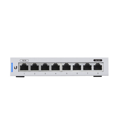 Ubiquiti UniFi Switch US-8 8-Port Gigabit Managed Switch with 1 x PoE Passthrough Port (Max 12W)