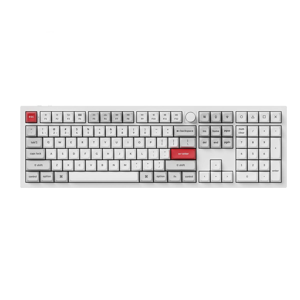 Keychron Q6 Pro Q6P-P3 Knob QMK 100% RGB Hot-Swappable wireless Mechanical Keyboard Shell White - Brown Switch