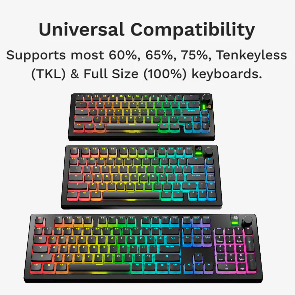 Glorious Aura V3 PBT Keycap Set - Black