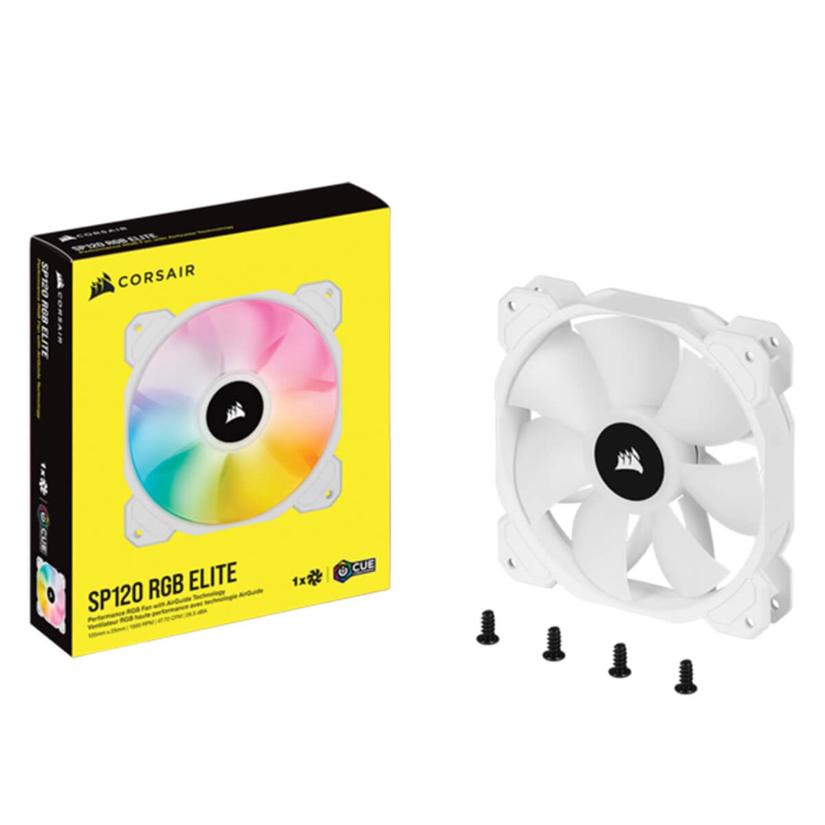 Corsair iCUE SP120 RGB ELITE White Performance 120mm PWM Fan - Single Pack