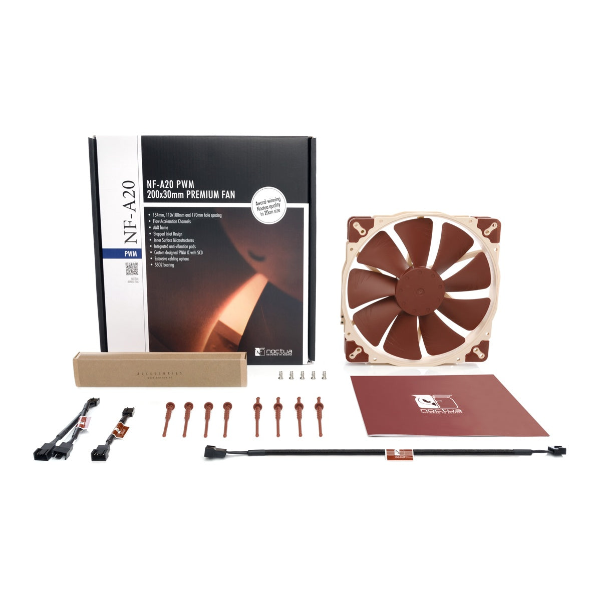 Noctua NF-A20 PWM 200x200x30mm  4-pin PWM  800/350rpm