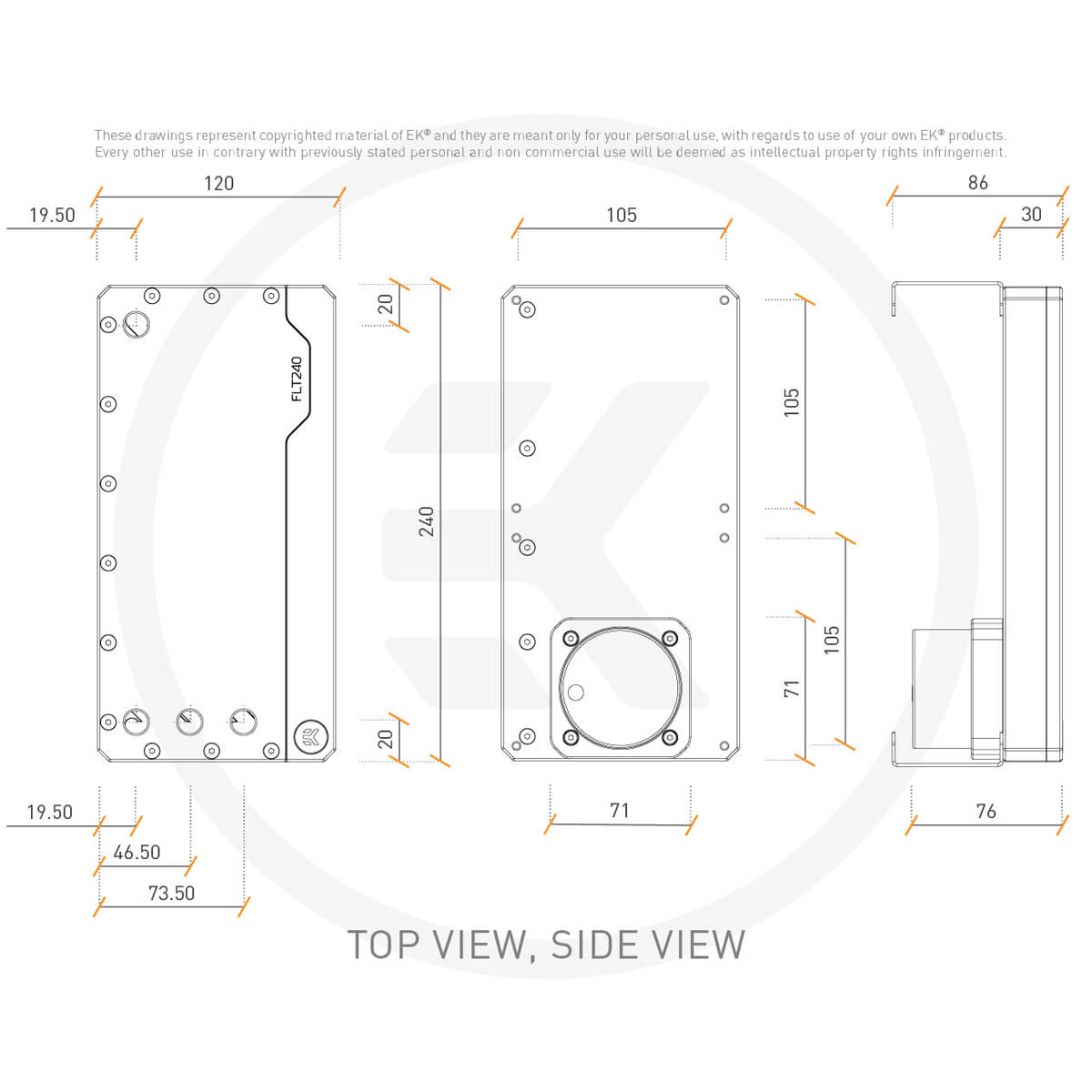 EKWB EK-Quantum Kinetic FLT 240 D5 PWM D-RGB - Plexi