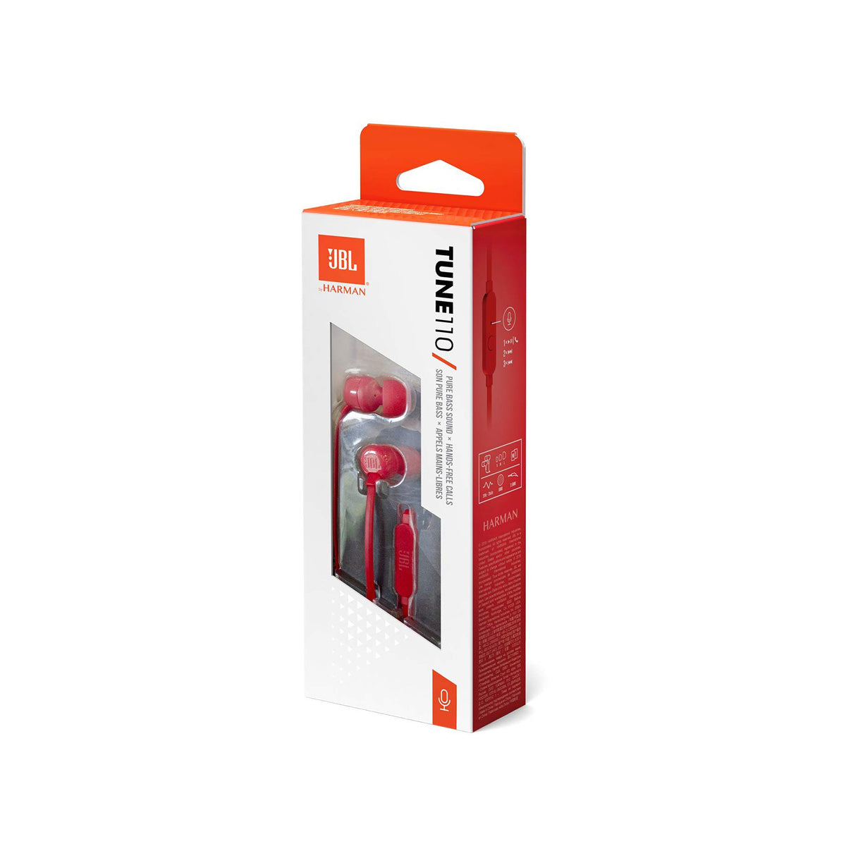 JBL Tune T110 Wired In-Ear Headphones - Red