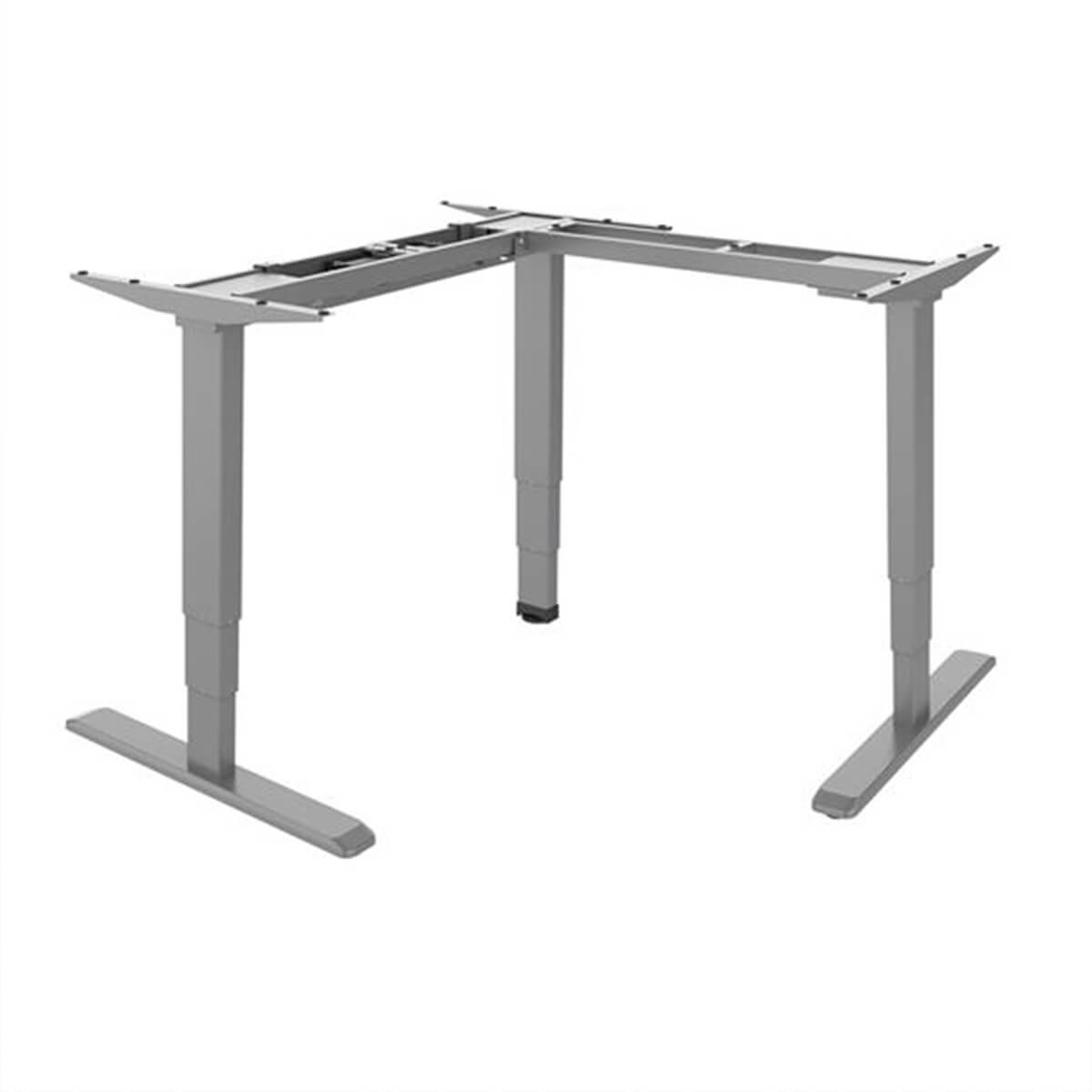 Brateck Lumi L-Shape Electric Sit-Stand Desk Frame With Triple Motors Grey Colour