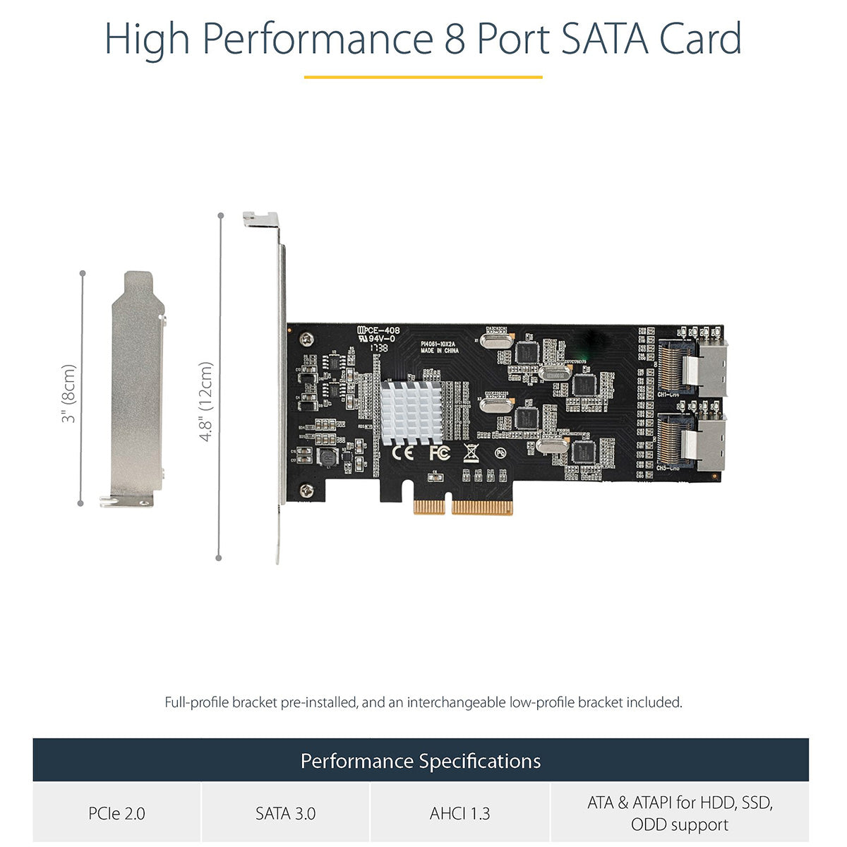 Startech 8 Port SATA PCIe 6Gbps Expansion Adapter Card