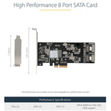 Startech 8 Port SATA PCIe 6Gbps Expansion Adapter Card