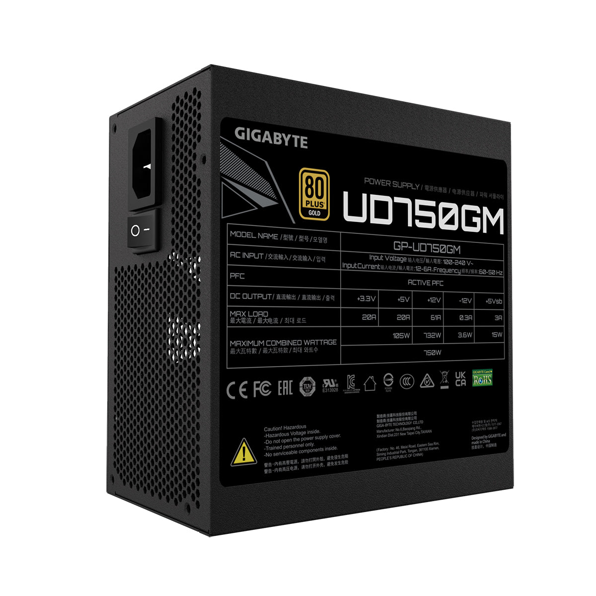 Gigabyte UD750GM 750W Fully Modular 80Plus Gold Power Supply