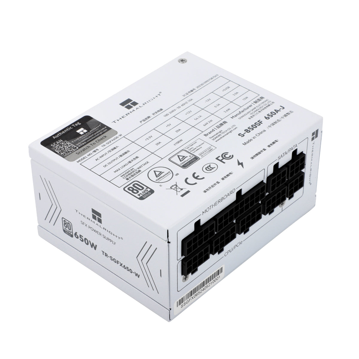Thermalright TR-SGFX 650W 650W 80Plus Gold Fully Modular ATX 3.1 SFX Power Supply - White