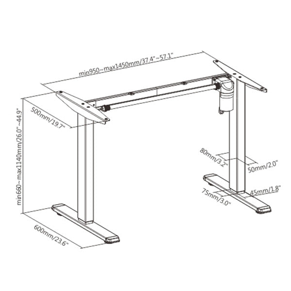 Lumi Commercial Grade Single-Motor Sit-Stand Desk White