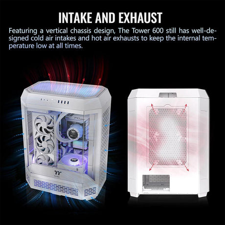 Thermaltake The Tower 600 Tempered Glass Mid Tower Case - Snow Edition