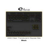 Akko ASA Clear Translucent 155 pcs Polycarbonate Keycaps Black V2