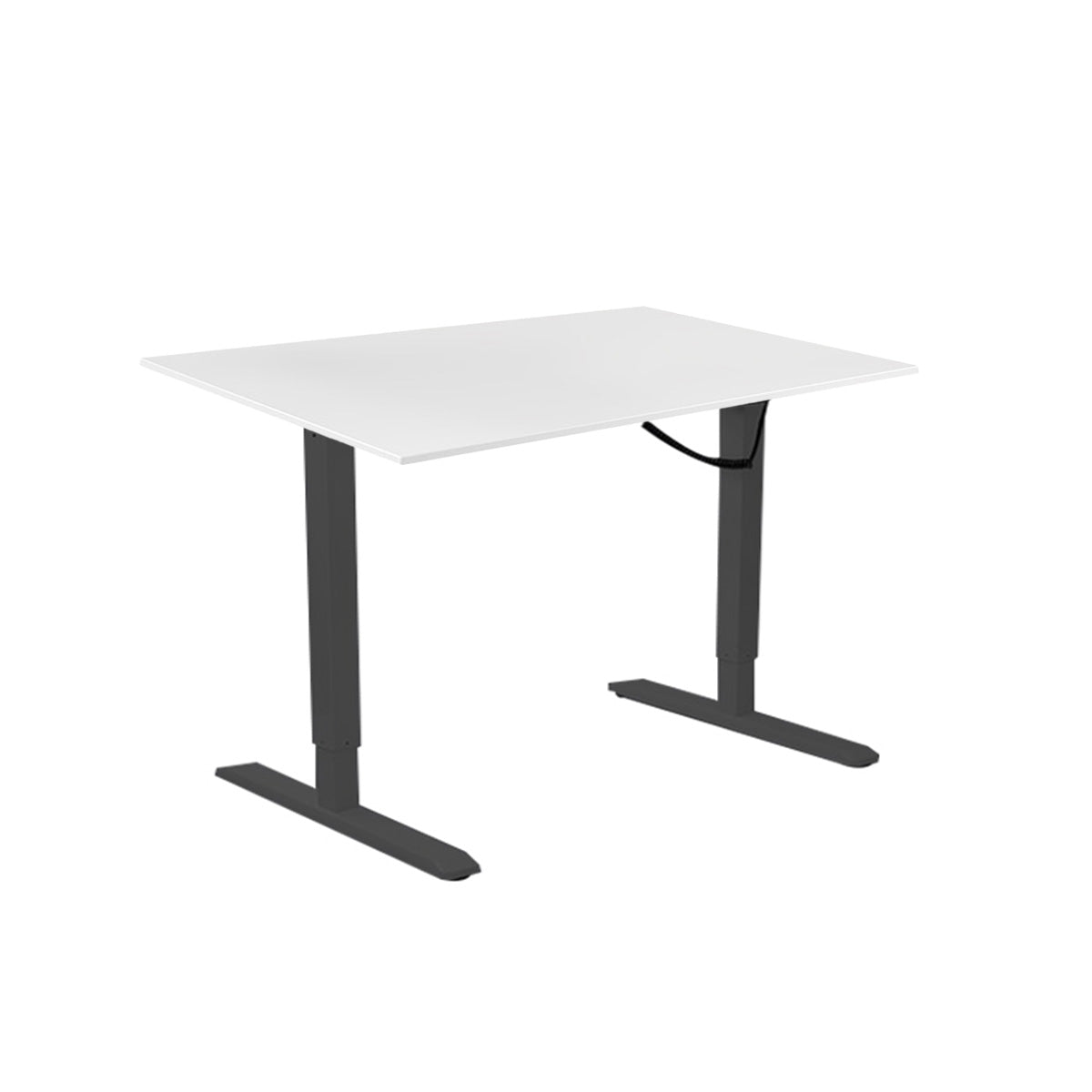 Lumi Premium Electric Sit-Stand Desk + 1200X750mm Wood Table Top White