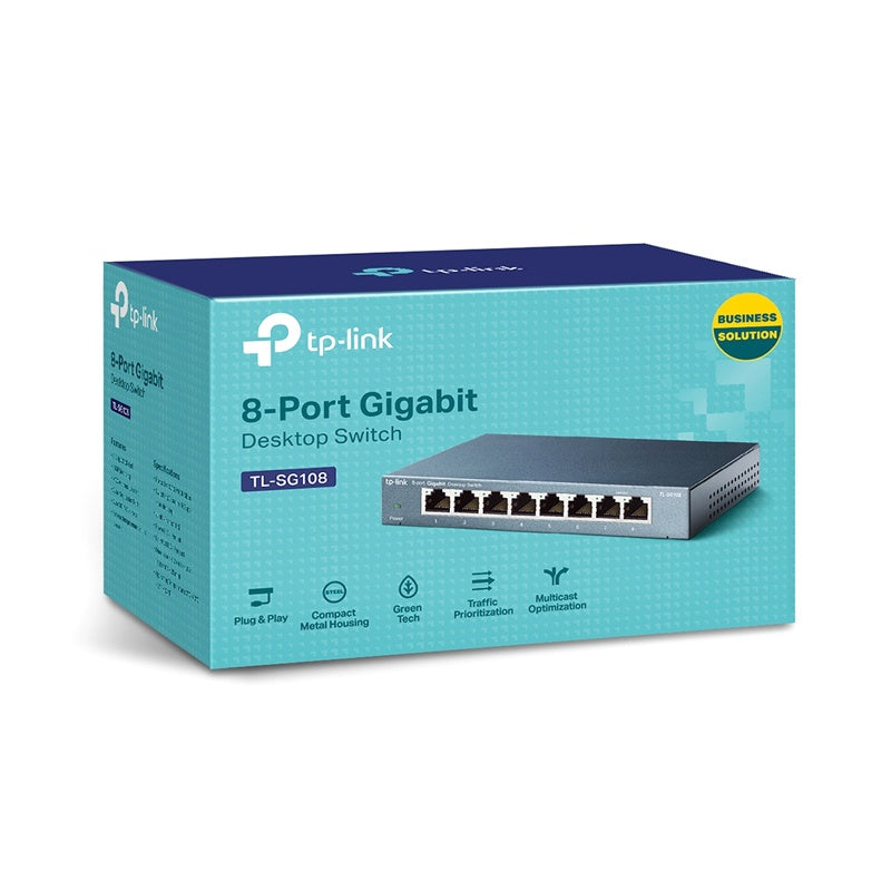 TP-Link TL-SG108 Steel Housing 8-Port 100/1000Mbps Desktop Switch