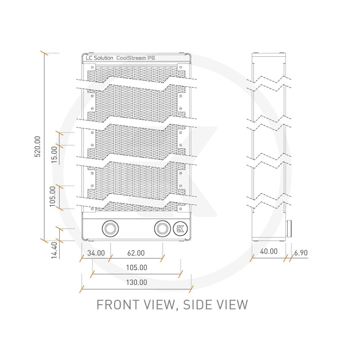 EKWB EK-CoolStream PE480 Quad 40mm Thickness Radiators